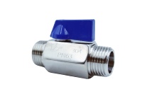 Mini robinet à boisseau sphérique en acier inoxydable avec arrêt fileté NPT BSPT double extrémité mâle arrêt manuel de l'eau OEM personnalisable