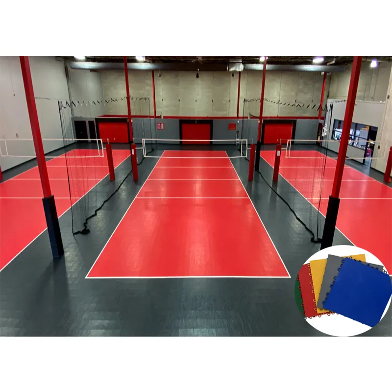 Wanhe high quality 1feetx1feet temporary interlocking plastic fast install indoor volleyball court flooring