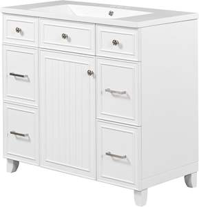 Offre Spéciale <span class=keywords><strong>30</strong></span> "de large x 21" de profondeur nouveau gris Shaker simple évier salle de bain vanité <span class=keywords><strong>base</strong></span> armoire laqué mat panneau de porte gris mélamine - Product Image 6