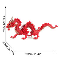Figurine de dragon rouge réaliste en PVC massif de haute qualité, inspirée de la mythologie chinoise, ornement de bureau coloré, jouet créatif culturel en forme d'animal