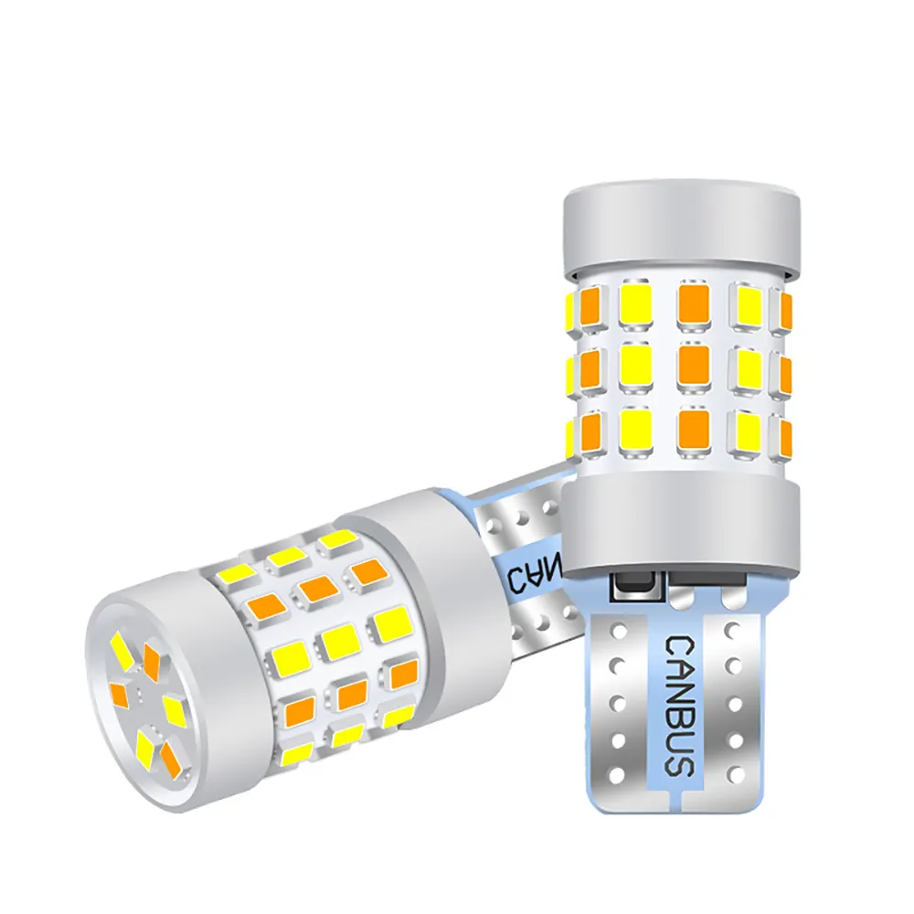 لمبات ليد T10 W5W 9-30V مزدوجة الألوان Canbus 2016 42SMD 168 194 لمبة ليد جانبية إسفيني للسيارة لمبة إشارة قبة للقراءة الداخلية