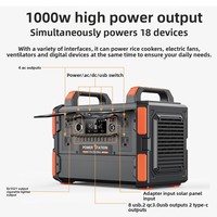 Station d'énergie portable 1200W pour tourisme autonome, à cellules photovoltaïques solaires, 230V & 110V, avec stockage d'énergie et compatible avec divers types de batteries