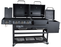 Combinaison de charbon de bois au gaz Hybrid Gas Bbq Barbecue Grills avec brûleur infrarouge pour la cuisine extérieure