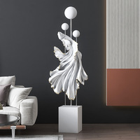 Offre Spéciale : Sculptures Créatives en Fibre de Verre de Luxe Léger, Statues de Poissons pour Décoration de Sol, Ornements pour Bureau et Maison