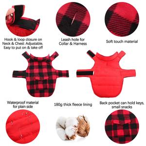 Chaqueta a prueba de viento para mascotas, abrigo para perros de estilo británico a cuadros para clima frío, chaleco cálido Reversible para perros, abrigo de invierno acogedor para perros - Product Image 4