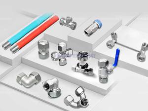 Nueva llegada 304 lavabo de acero inoxidable y agua de inodoro tejida 3/4 "manguera de plomería calentador de baño conectar tubos corrugados - Product Image 3