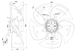 พัดลมแกน ebmpapst รุ่น A4D350-AP08-16 ขนาด 250 มม. 137 วัตต์ 400 โวลต์ AC พัดลมไฟฟ้า พัดลมปรับอากาศ พัดลมระบายความร้อนแบบแกน - Product Image 3