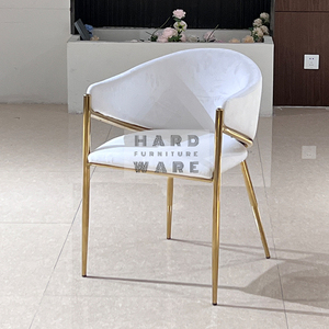 Sedie da <span class=keywords><strong>Matrimonio</strong></span> di Lusso Moderne con Telaio in Acciaio Inossidabile Dorato per Esterni, Villa e Sala da Pranzo - Product Image 2
