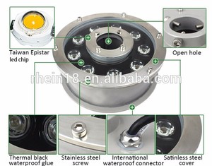 Ip68 RGB thép không gỉ màu thay đổi có thể điều chỉnh dưới nước LED Đèn đài phun nước - Product Image 3