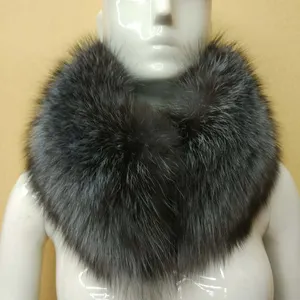 时尚100% 真正的狐狸大毛领的连帽外套毛皮装饰外套