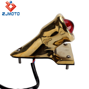 Luz trasera LED pulida para motocicleta Harley Bobber Chopper Cafe Racer Old School, luz trasera para matrícula, 12V - Product Image 3