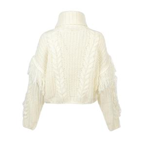 Dolcevita spesso personalizzato <span class=keywords><strong>con</strong></span> frangia per donna - Product Image 1