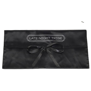 Pochette personnalisée en satin doux avec rabat et nœud, pour outils de maquillage, artisanat, emballage, sac cadeau en satin avec design gratuit - Product Image 4