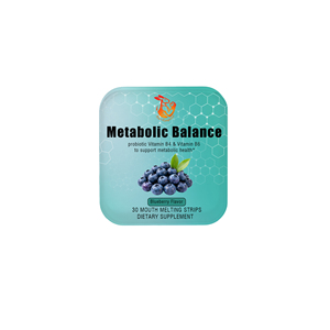 Tiras de Equilibrio Metabólico con Vitamina B6, Disponibles con Marca Privada OEM, Apoyan el Sistema Inmunológico, Sabor Arándano, Tiras Probióticas Orales - Product Image 1