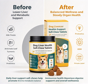 Suplemento Masticable Suave para la Desintoxicación del Hígado en Perros, Promueve la Salud Hepática con Cardo Mariano y Probióticos, OEM - Product Image 2