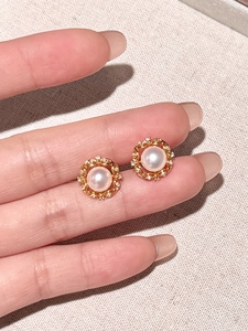 UM Jewelry 925 Sliver Moonlit Treasure Freshwater Pearl and Zircon Earrings For Unisex Anniversary Daily Gift - Product Image 3