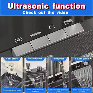 Avec fonction ultrasonique Lave-vaisselle Qualité Multifonction Moderne <span class=keywords><strong>Smart</strong></span> Waterfall Acier Inoxydable 304 Évier <span class=keywords><strong>Cuisine</strong></span> Éviers <span class=keywords><strong>Cuisine</strong></span> - Product Image 2