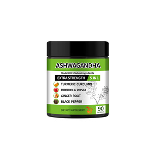 Ashwagandha แคปซูลพร้อมรากขิงอาหารเสริมสมุนไพรสำหรับการนอนหลับที่ดีต่อสุขภาพโดยรวมมีตราสินค้าส่วนตัว - Product Image 1