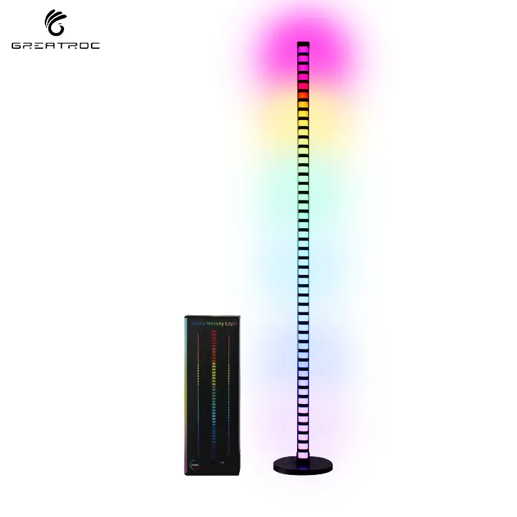 Lámpara Led inteligente con 45 cuentas, luz de atmósfera de reconocimiento de Audio, Popular, 120cm, Rgb, compatible con aplicación/BT/Control remoto