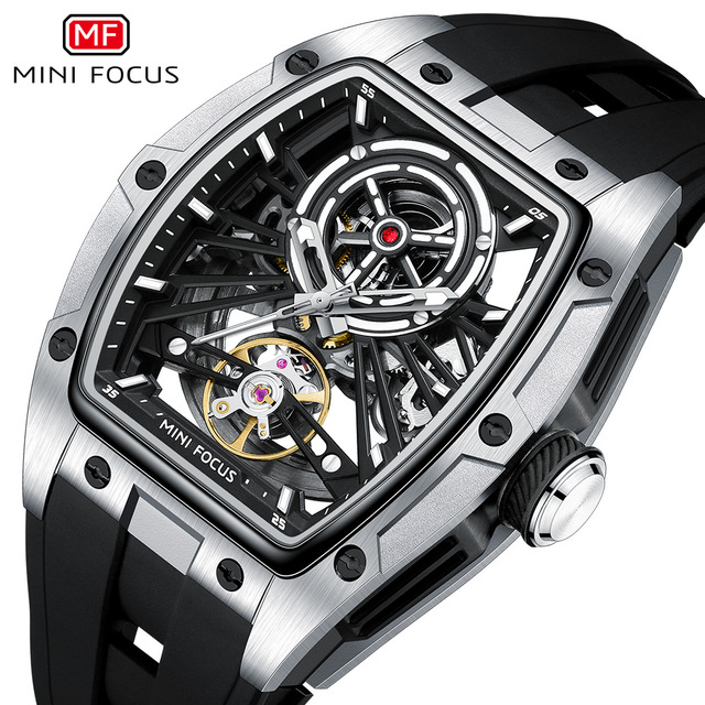 Mini Focus MF0603G 0603 Tonneau Dial Waterproof Luxury Watch Mechanical Automatic Movement Wristwatch for Men Montre Relojes