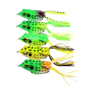 Señuelo <span class=keywords><strong>de</strong></span> rana <span class=keywords><strong>de</strong></span> goma suave realista con doble anzuelo, sin atascos, para pesca <span class=keywords><strong>de</strong></span> superficie <span class=keywords><strong>de</strong></span> pez cabeza <span class=keywords><strong>de</strong></span> serpiente en agua dulce - Product Image 1