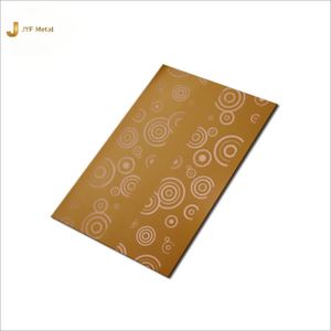 EX138 304 Stainless Steel Etched Decor <b>Sheet</b> Gold <b>Mirror</b> Elevator Door Panel Bending Cutting Custom Thickness JIS Standard - Product Image 3
