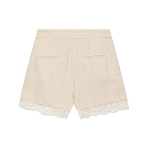 SHENZHU <span class=keywords><strong>Femme</strong></span> Nouveauté Été 2026 Shorts Décontractés <span class=keywords><strong>Chic</strong></span> et Tendance en Dentelle Taille Haute Unis Plissés pour <span class=keywords><strong>Femme</strong></span> - Product Image 2