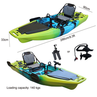 Kayak de pêche léger et écologique Vicking de 9 pieds, 1 personne, avec hélice en HDPE, bateau modulaire prêt pour la navigation sur les rivières