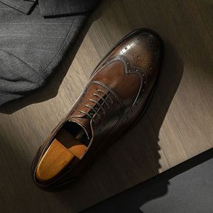 Zapatos de Vestir Formales y Casuales para Hombre, Nuevo Modelo, con Parches, Cierre de Cordones, para Primavera/Verano, Construcción en Cuero, Antideslizantes - Product Image 4