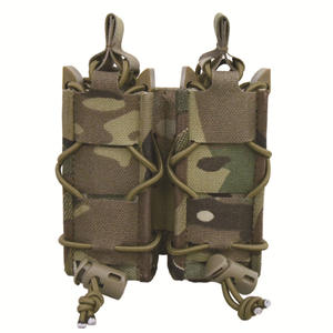 Portacargador Doble Personalizado de Nailon 1000D, Negro y Verde Camuflaje, para Cargadores de 9mm, Uso Deportivo al Aire Libre - Product Image 3