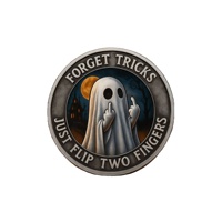 Pièce de monnaie commémorative personnalisée en métal, fournitures pour les fêtes d'Halloween, cadeau unique, pièce de monnaie en métal de 40 mm avec motif de fantôme et de sorcière d'Halloween