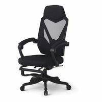 Silla de Oficina Reclinable con Respaldo Alto, Reposapiés Ergonómico, Silla de Computadora de Malla, Reposacabezas Ajustable, Silla de Oficina Giratoria