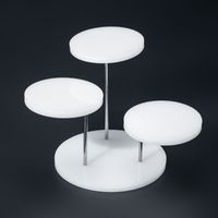 Présentoir à gâteaux rond à 3 couches, plateau de service en acrylique, présentoir à desserts générique, support à desserts étagés, blanc