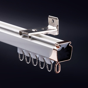 IKSUN Home Hotel Heavy Duty Silent <b>Curtain</b> Rail Rod Ripple Fold Aluminium Alloy <b>Curtain</b> Track With Double Bracket Runners - Product Image 1