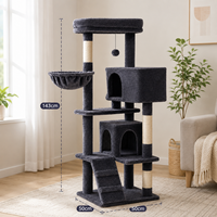 Arbre à chat multi-niveaux en sisal avec panier hamac double pour chats, vente en gros OEM