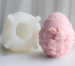 Moules en silicone géométriques animaux de dessin animé pour bricolage savon gâteau au chocolat <span class=keywords><strong>mousse</strong></span> décoration de gâteau 3D pâques pour outil de conception d'oeuf de lapin - Product Image 4