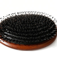 Brosse à cheveux personnalisée en bois de cerisier rouge avec poils de sanglier et nylon, coussin d'air à haute résilience, peigne de massage du cuir chevelu