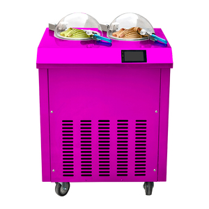 Коммерческая морозильная камера для мороженого, небольшая машина для мороженого, двойная трубка, жесткая нержавеющая сталь, фруктовый йогурт, Смешанная морозильная камера для мороженого - Product Image 3