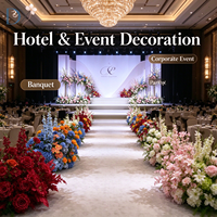 Décoration florale artificielle blanche pour allée de mariage, taille personnalisable disponible pour la décoration de lieux événementiels