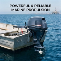 Moteur hors-bord Yamaha 15 CV 4 temps, moteur de bateau portable, système de propulsion marine à essence, démarrage rapide, commande par timon