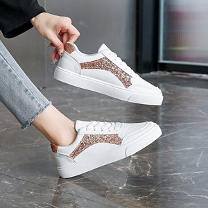 Baskets décontractées <span class=keywords><strong>vintage</strong></span> à bout rond et colorées pour femmes, semelle souple, plates, blanches, chaussures d'étudiant pour toutes les saisons - Product Image 1