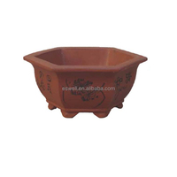 Pots à Bonsaï Hexagonaux Chinois Respirants, Pots Décoratifs pour Plantes, pour Aménagement Paysager, pour Patio ou Affichage Intérieur