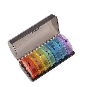 Organisateur de pilules hebdomadaire à 14 compartiments, boîte de rangement pour comprimés et vitamines de qualité alimentaire, mini <span class=keywords><strong>pilulier</strong></span> portable <span class=keywords><strong>matin</strong></span> et <span class=keywords><strong>soir</strong></span> pour 7 jours - Product Image 2