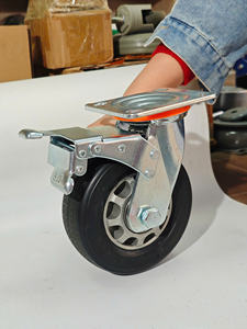 Rueda Giratoria de Goma de Alta Resistencia de 4, 5, 6 y 8 Pulgadas con Soporte y Placa de Acero para Carrito, Precio de Fábrica - Product Image 3