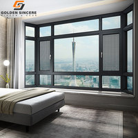 Ventanas de Casa Negra de seguridad de alta calidad, ventanas abatibles de aluminio personalizadas, diseño de ventanas de aluminio