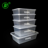 Boîtes à lunch rectangulaires en plastique transparent de qualité alimentaire LR 750 ml pour la vente à emporter