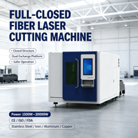 Machine de découpe laser à fibre fermée 3000W avec double table d'échange pour acier inoxydable et acier au carbone