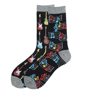 Vente en gros Nouveauté Fun Music Food Pattern AB Chaussettes Hommes Unisexe Crazy Funny Cotton Mismatched Crew Chaussettes - Product Image 6