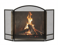 Paravent de cheminée pliable à 3 panneaux en fer robuste, écran de protection décoratif pour foyer, vente en gros