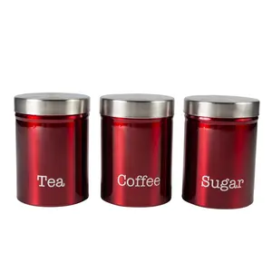 Toples Penyimpanan Kopi, Teh, Gula, Dapur Modern dengan Tutup Stainless Steel